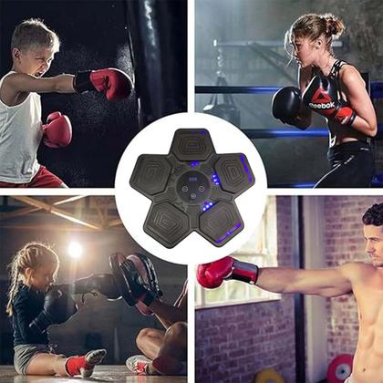 Imagem de Maquina De Boxe Soco Inteligente Bluetooth 5 Modos Saco Pancada Soco Luta Musculaçao Atividade Treino Fisico Wall Target Boxing Musica Celular