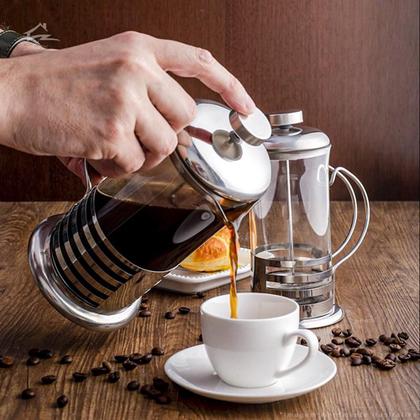 Imagem de Maquina de cafe 350ml prensa cafeteira francesa em inox chaleira cremeira bule french press em vidro