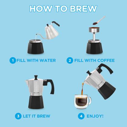 Imagem de Máquina de café expresso de fogão GROSCHE Milano Moka Pot 6 Cup