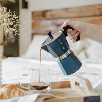 Imagem de Máquina de café expresso de fogão GROSCHE Milano Moka Pot 9 xícaras azul