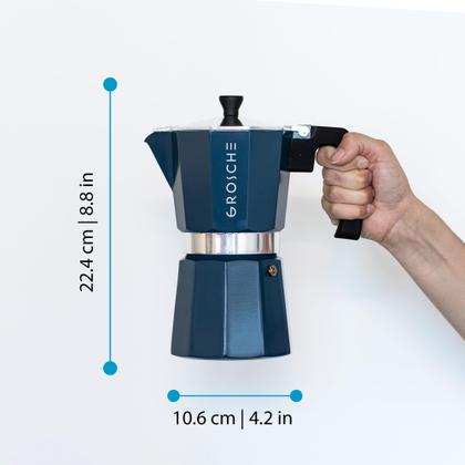 Imagem de Máquina de café expresso de fogão GROSCHE Milano Moka Pot 9 xícaras azul