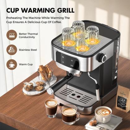 Imagem de Máquina de café expresso LERTIN 20 Bar com batedor de leite automático 1,8 L