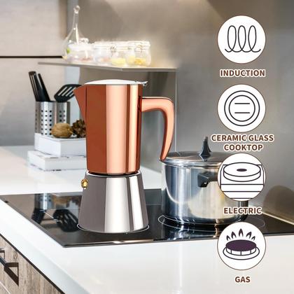 Imagem de Máquina de café expresso Moka Pot Collgene 6 xícaras (300 mL) de aço inoxidável