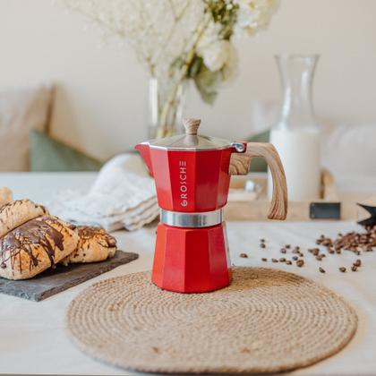 Imagem de Máquina de café expresso para fogão GROSCHE Milano 6 Espresso Cup vermelha