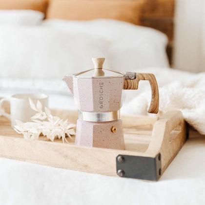 Imagem de Máquina de café expresso para fogão GROSCHE Milano Moka Pot Pot Pink 3 xícaras