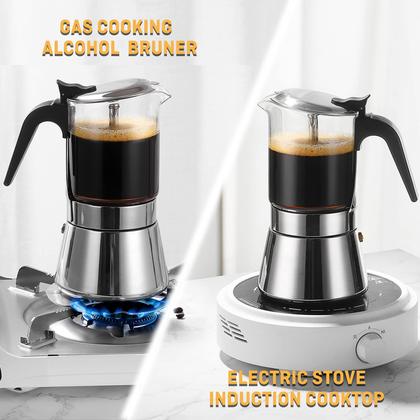 Imagem de Máquina de café expresso SIXAQUAE Induction Moka Pot 160 ml em aço inoxidável