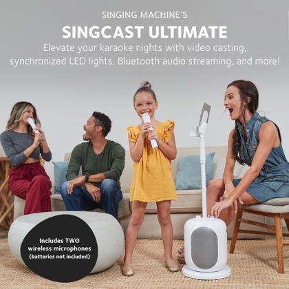 Imagem de Máquina de canto com sistema de karaokê SMC2040S 50W com 2 microfones brancos