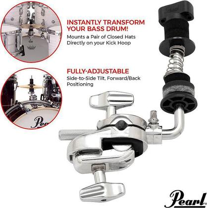 Imagem de Máquina de Chimbal Remota Pearl CLA-130 para fixar no aro do bumbo tipo Mini Closed HiHat de efeito