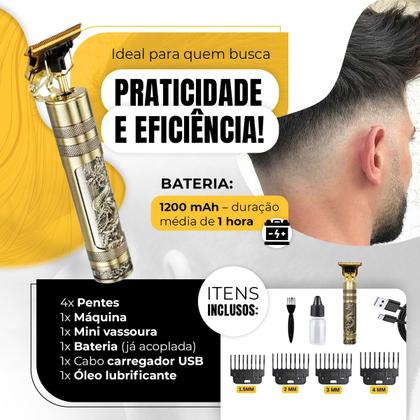 Imagem de Máquina de Cortar Cabelo Dragão Buda - Acabamento Premium