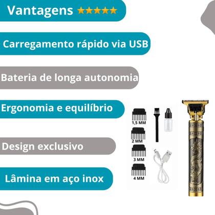 Imagem de Máquina de Cortar Cabelo e Barba  Premium, Para Cabelo e Barba, Sem Fio, Recarregável
