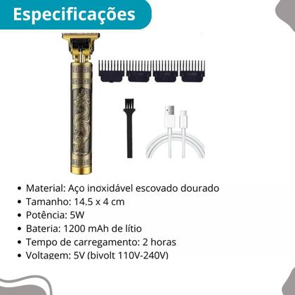 Imagem de Máquina de Cortar Cabelo e Barba  Premium, Para Cabelo e Barba, Sem Fio, Recarregável