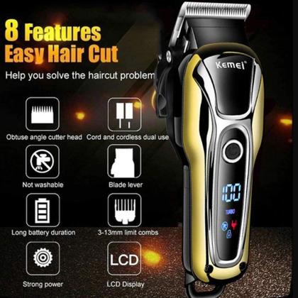 Imagem de Maquina De Cortar Cabelo kamei KM-1990 Prata - Kemei