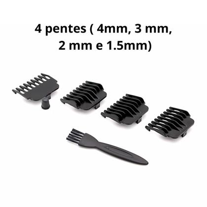 Imagem de Maquina de Cortar Cabelo LCD Display 4 Pentes Profissional