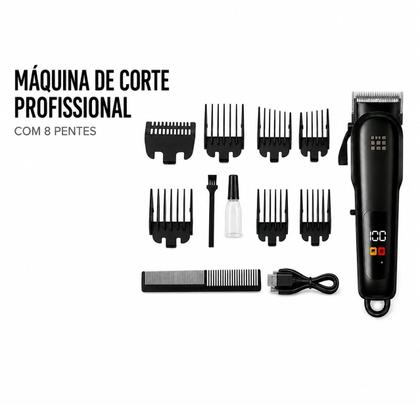 Imagem de Maquina de Cortar Cabelo Profissional Sem Fio Lâmina de Titanio Recarregável