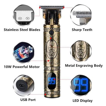 Imagem de Máquina de cortar cabelo RESUXI Gold Knight T Blade Trimmer Masculina