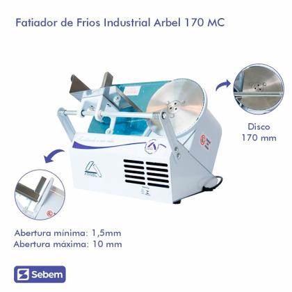 Imagem de Máquina de Cortar Frios, Queijo Pequeno Industrial Arbel 170MC