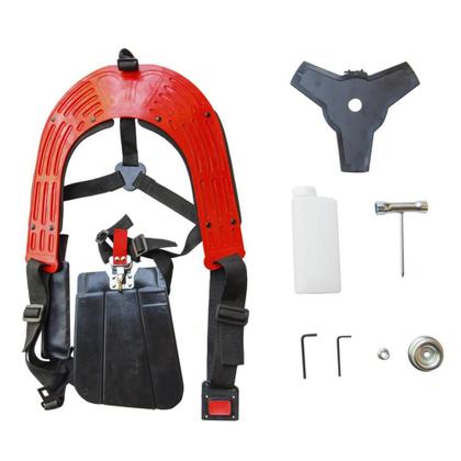 Imagem de Máquina de Cortar Grama Á Gasolina Toyama RT43-L 2T 43cc 1,7HP Roçadeira Profissional de Alta Performance Com Faca 3 Pontas e Carretel Nylon + ÓLEO 2 TEMPOS 500ML