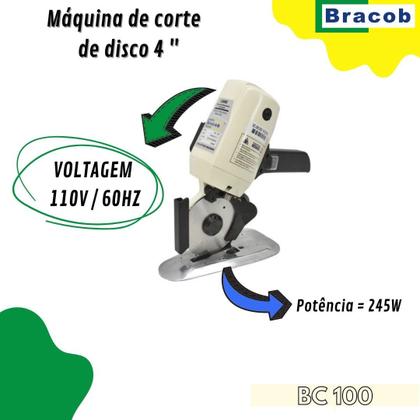 Imagem de Máquina de Corte a Disco 4 Polegadas Bracob BC100-4-110v