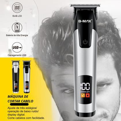 Imagem de Máquina de Corte e Aparador Profissional  Compacto, Sem Fio, Recarregável e com Bateria de Longa Duração para Cabelo e Barba
