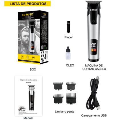 Imagem de Máquina de Corte e Aparador Profissional  Compacto, Sem Fio, Recarregável e com Bateria de Longa Duração para Cabelo e Barba