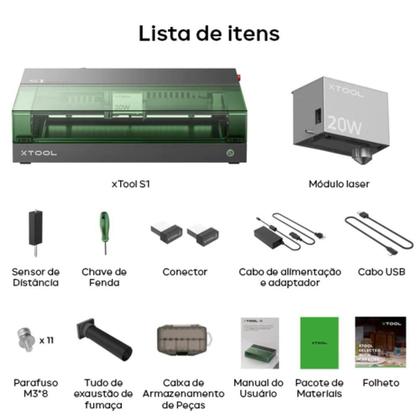 Imagem de Máquina de Corte e Gravação a Laser Diodo 20w xTool S1 - Gravadora a Laser de Tencnologia Inovadora a Alta Precisão