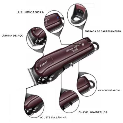 Imagem de Máquina De Corte Kemei Km2600 Bivolt S/Fio Melhor Preço