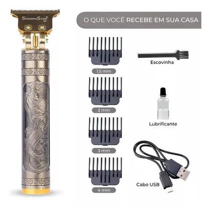 Imagem de Máquina de Corte Profissional de Cabelo sem fio elétrica, barbeiro profissional 