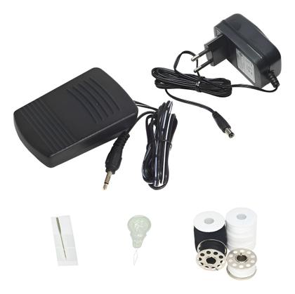 Imagem de Máquina de Costura Elétrica Portátil 12 Pontos Kit Agulhas Pedal Luz Alça Importway Iwmc-505C