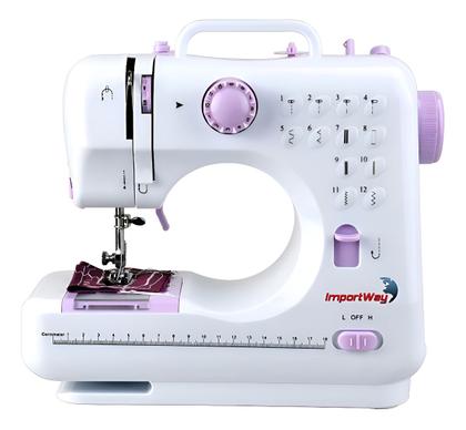 Imagem de Máquina de Costura Elétrica Portátil 12 Pontos Kit Agulhas Pedal Luz Alça Importway Iwmc-505C