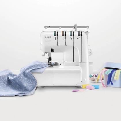 Imagem de Máquina de Costura Elgin Portátil Overlock V2000 220V Branca