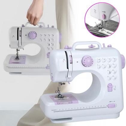 Imagem de Máquina de Costura Multifuncional Portátil Branca Kit de Costura e Agulha