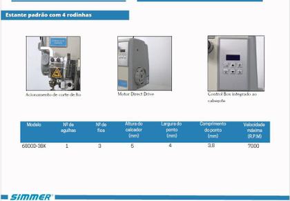 Imagem de Máquina De Costura Overlock com BK 7000rpm,-220v-SM6800D-3BK
