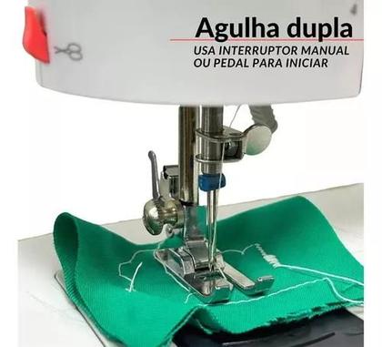 Imagem de Máquina De Costura Portátil Agulha Dupla Acessórios - IWMC510