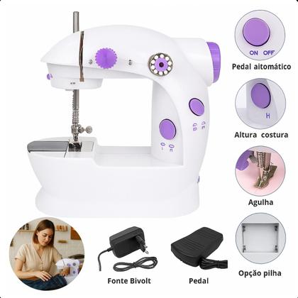 Imagem de Máquina de Costura Portátil, Compacta e Prática para Ajustes de Roupas