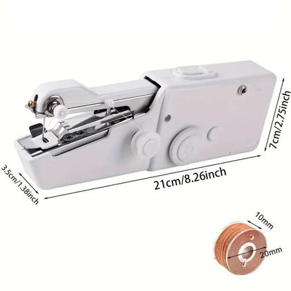 Imagem de Maquina de costura portatil mini eletrica manual a pilha costura jeans e seda completa