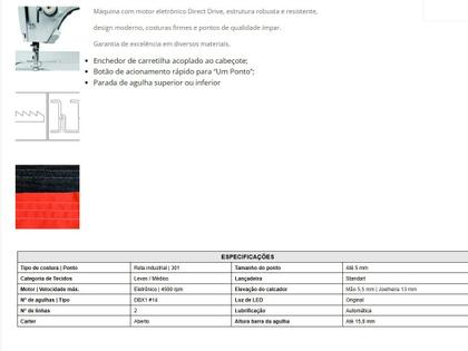 Imagem de Máquina De Costura Reta Industrial Siruba+DL7600-220V