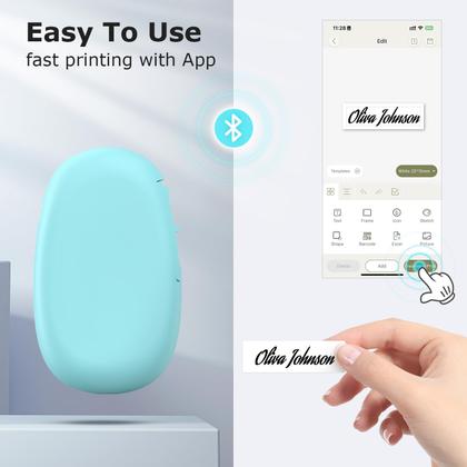 Máquina de etiquetas SUPVAN E10 Bluetooth com fita impermeável azul-petróleo Imagem de Máquina de etiquetas SUPVAN E10 Bluetooth com fita impermeável azul-petróleo