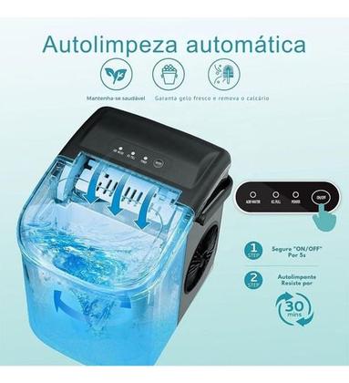 Imagem de Maquina De Fazer Gelo Portátil Rapido 110v 60hz 2 Tam De Gel