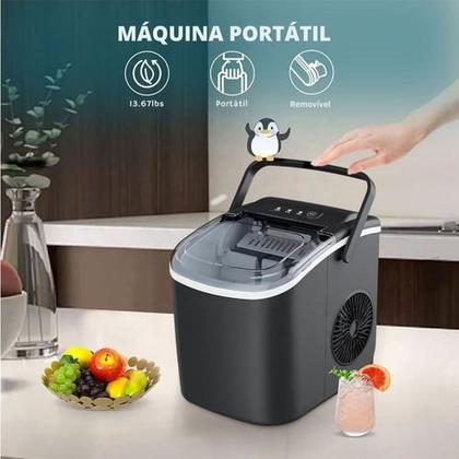 Imagem de Maquina De Fazer Gelo Portátil Rapido 110v 60hz 2 Tam De Gel