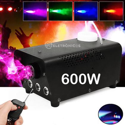 Imagem de Maquina De Fumaça 600W Profissional 3 Leds Rgb 2 Controles Com Fio E Sem Fio LKY5