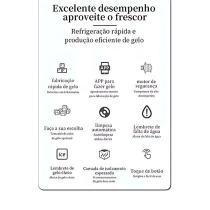 Imagem de Máquina de Gelo de Bancada  Produção Rápida e Eficiente  110V Cinza