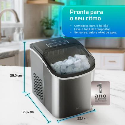 Imagem de Máquina de Gelo HQ 12kg Turbo Ice Premium Inox HQ-MG12KGDP