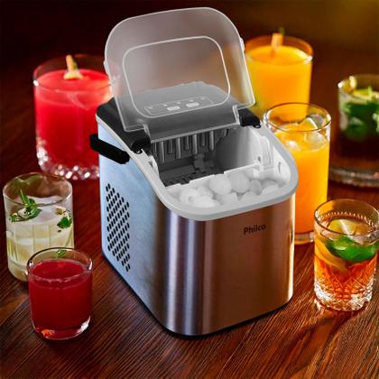 Imagem de Máquina De Gelo Portátil Turbo Ice Philco Inox 12 Kg