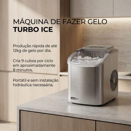 Imagem de Máquina de Gelo Turbo MG-12-GI 127V 60Hz Compacta Residencial Pronta para Uso