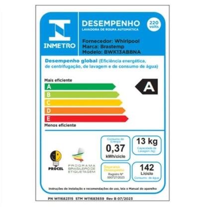 Imagem de Máquina de Lavar 13Kg com Ciclo Tira Manchas Advanced BWK13ABBNA Brastemp