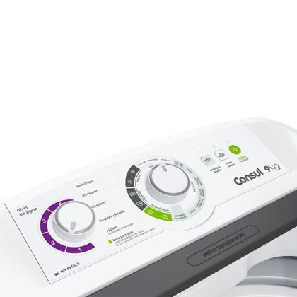 Imagem de Máquina de Lavar Consul 9 Kg CWB09BB com Dosagem Econômica e Ciclo Edredom Branca 110V
