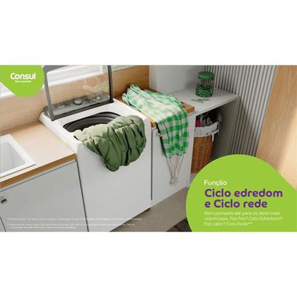 Imagem de Máquina de Lavar Consul com Modo Eco CWN15AB, 15 Kg, Branca