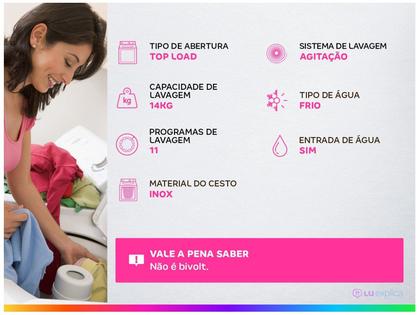 Imagem de Máquina de Lavar Electrolux 14kg Branca Essential Care com Cesto Inox e Jet&Clean (LED14)