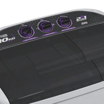 Imagem de Máquina De Lavar, Lavadora Tanquinho e Centrifuga 10kg 2 Em 1 Branca Twin Tub 127V Praxis