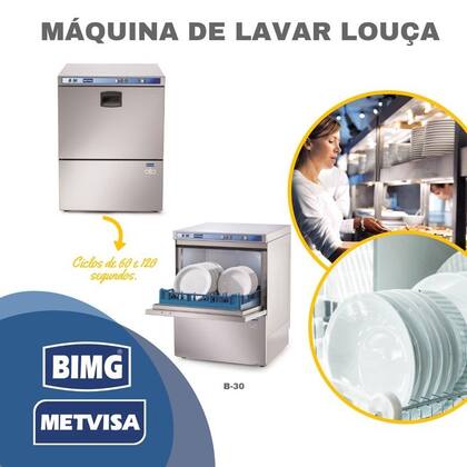 Imagem de Máquina de Lavar Louça B30 Inox - Selo Inmetro - Metvisa